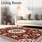 Classic Floral Swirls Mandala Design Rug