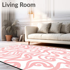 Pink Swirling Organic Modern Pattern Rug