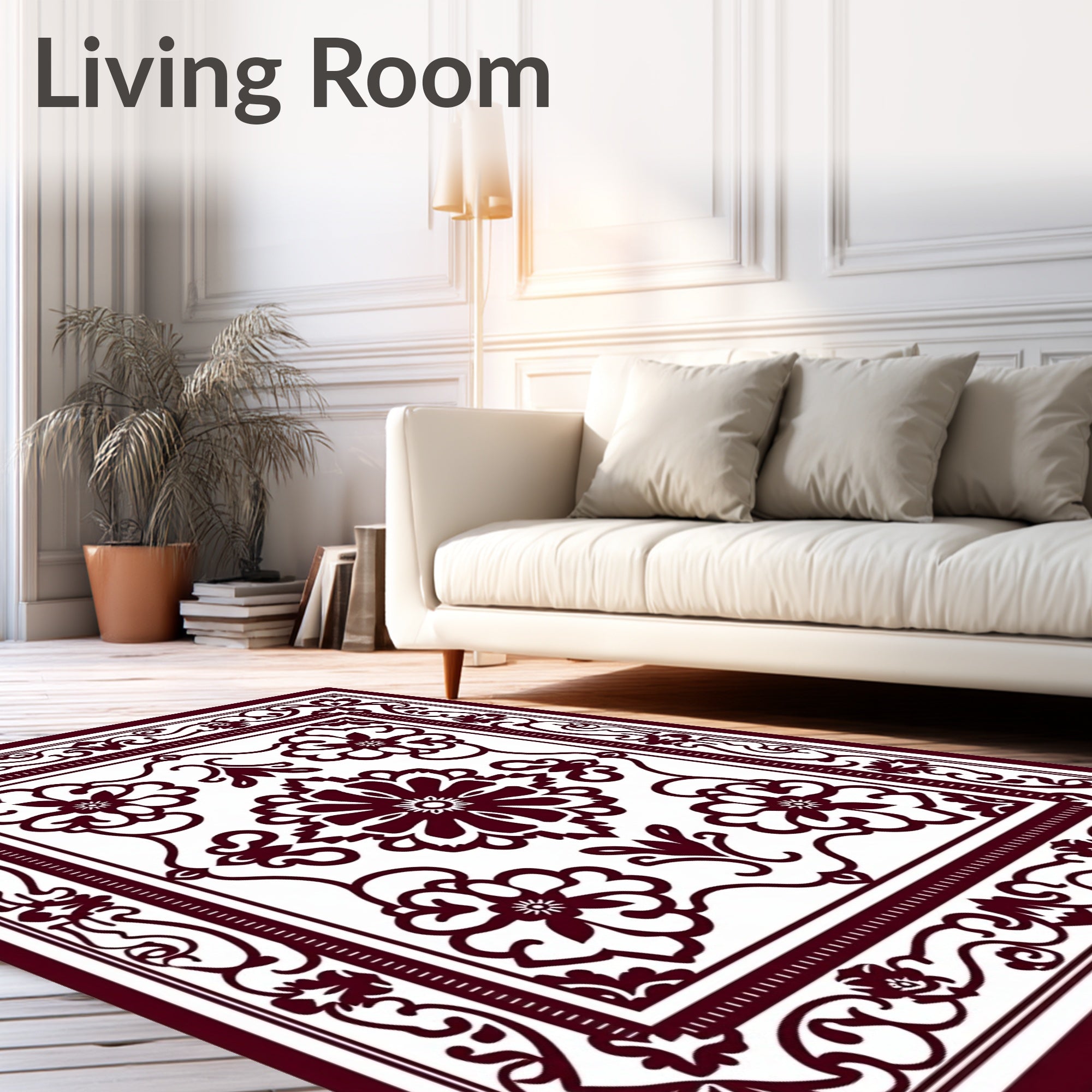 Intricate Floral Swirl Pattern Rug