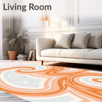 Orange Pastel Swirl Abstract Rug