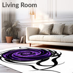 Vortex Black and Purple Swirl Rug