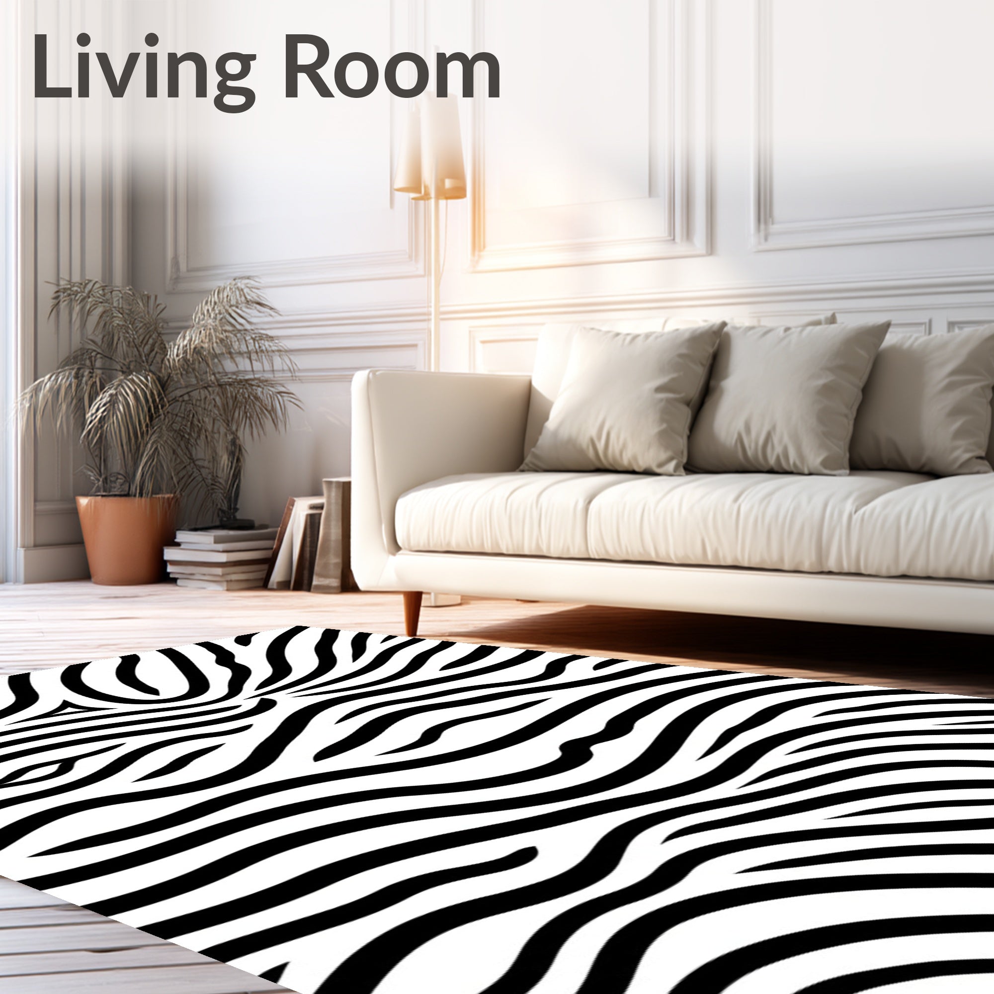 Bold Zebra Style Stripped Pattern Rug