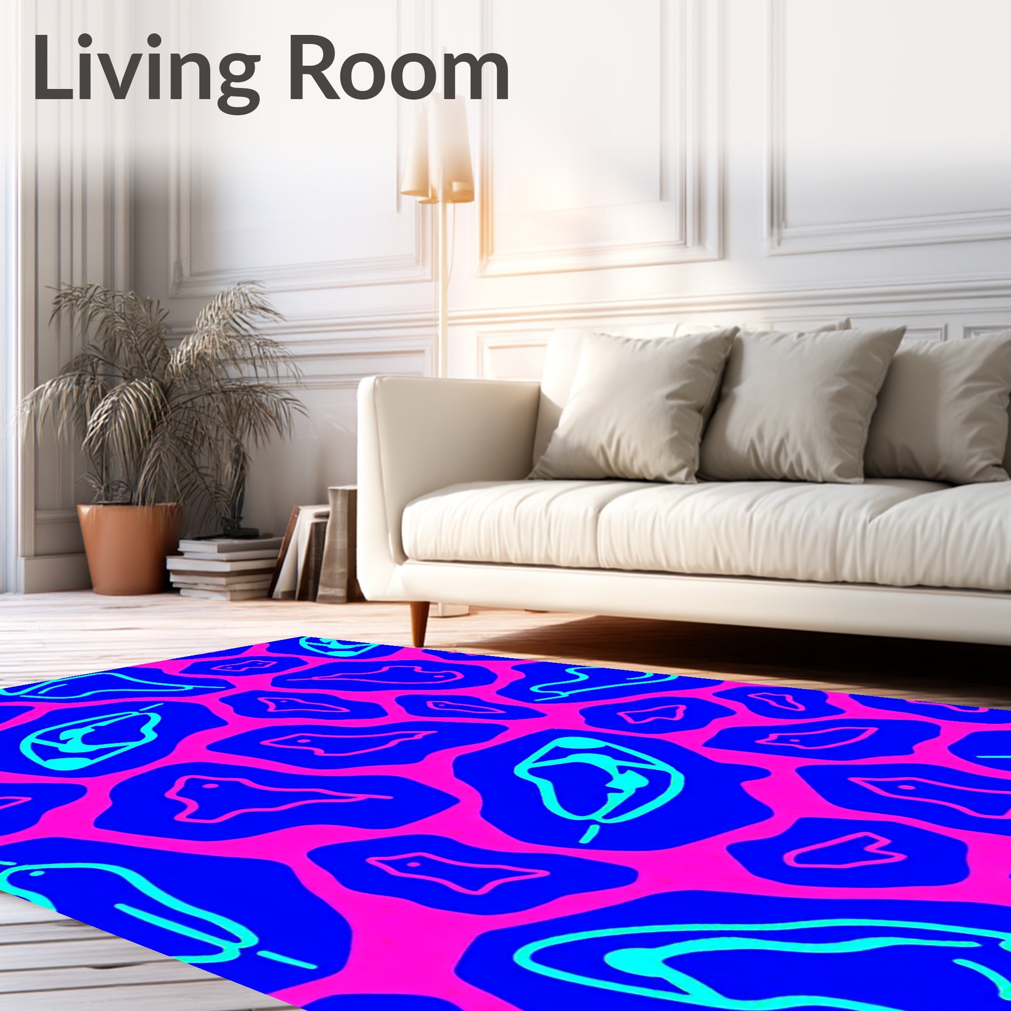 Abstract Blob Outline Pattern Rug