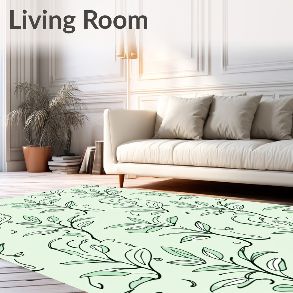 Delicate Leaf Vine Pattern Rug