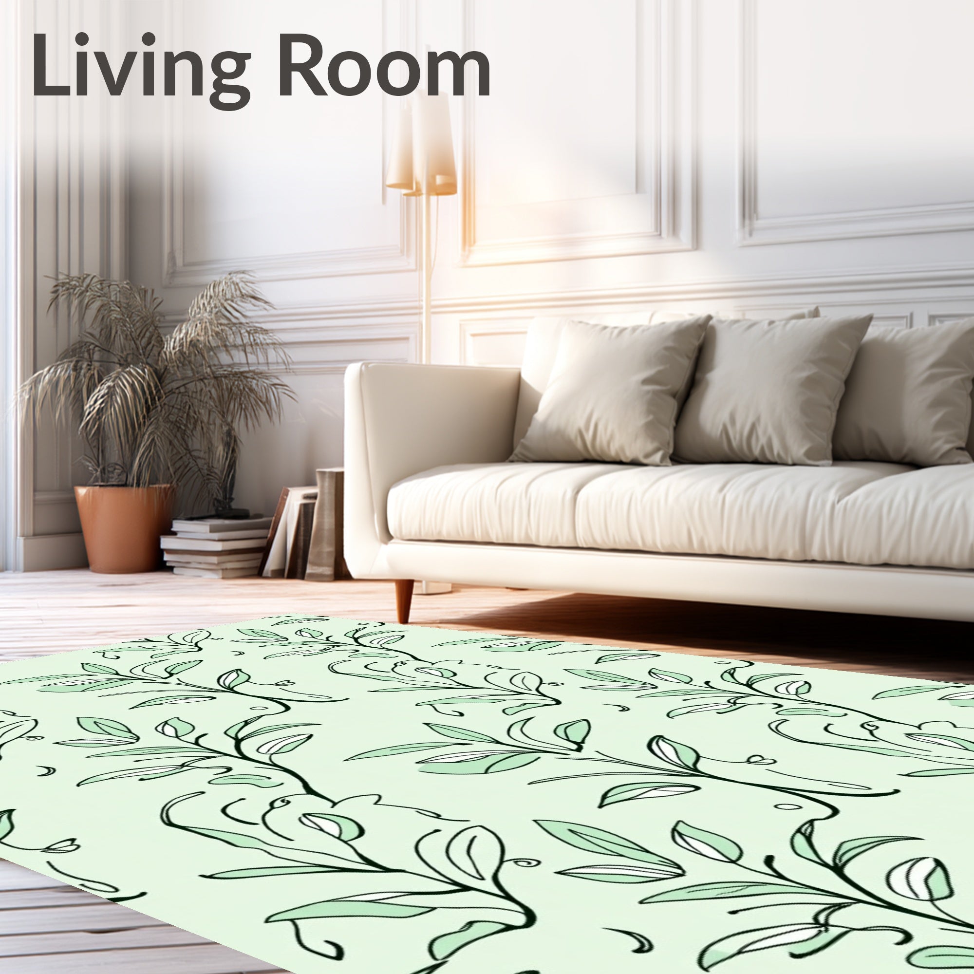 Delicate Leaf Vine Pattern Rug
