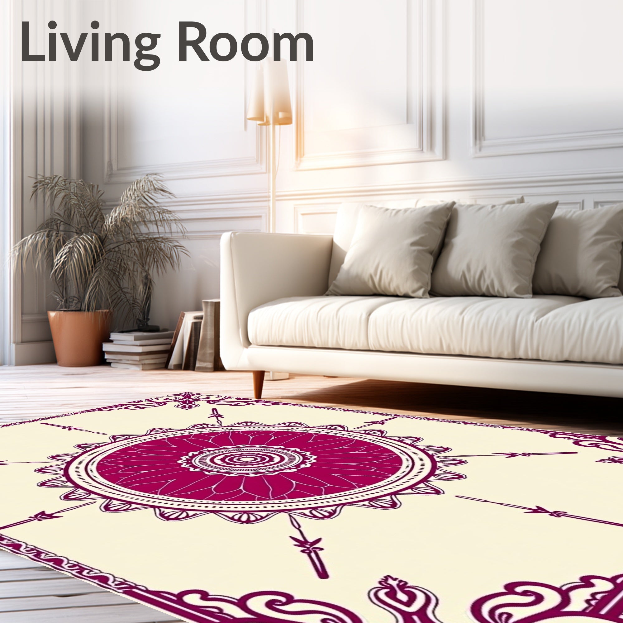 Mandala Design With Floral Accents Rug