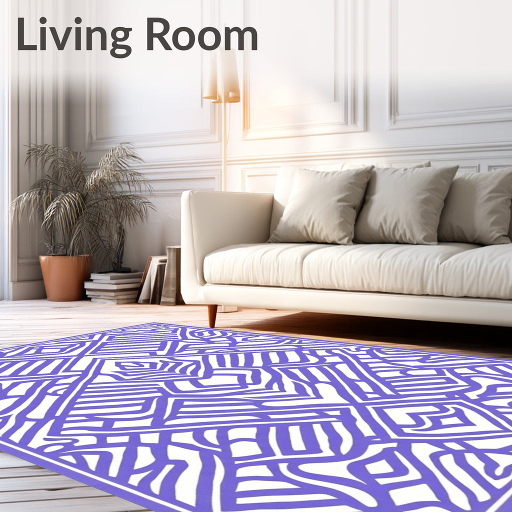 Ornate Geometric Leaf Pattern Rug