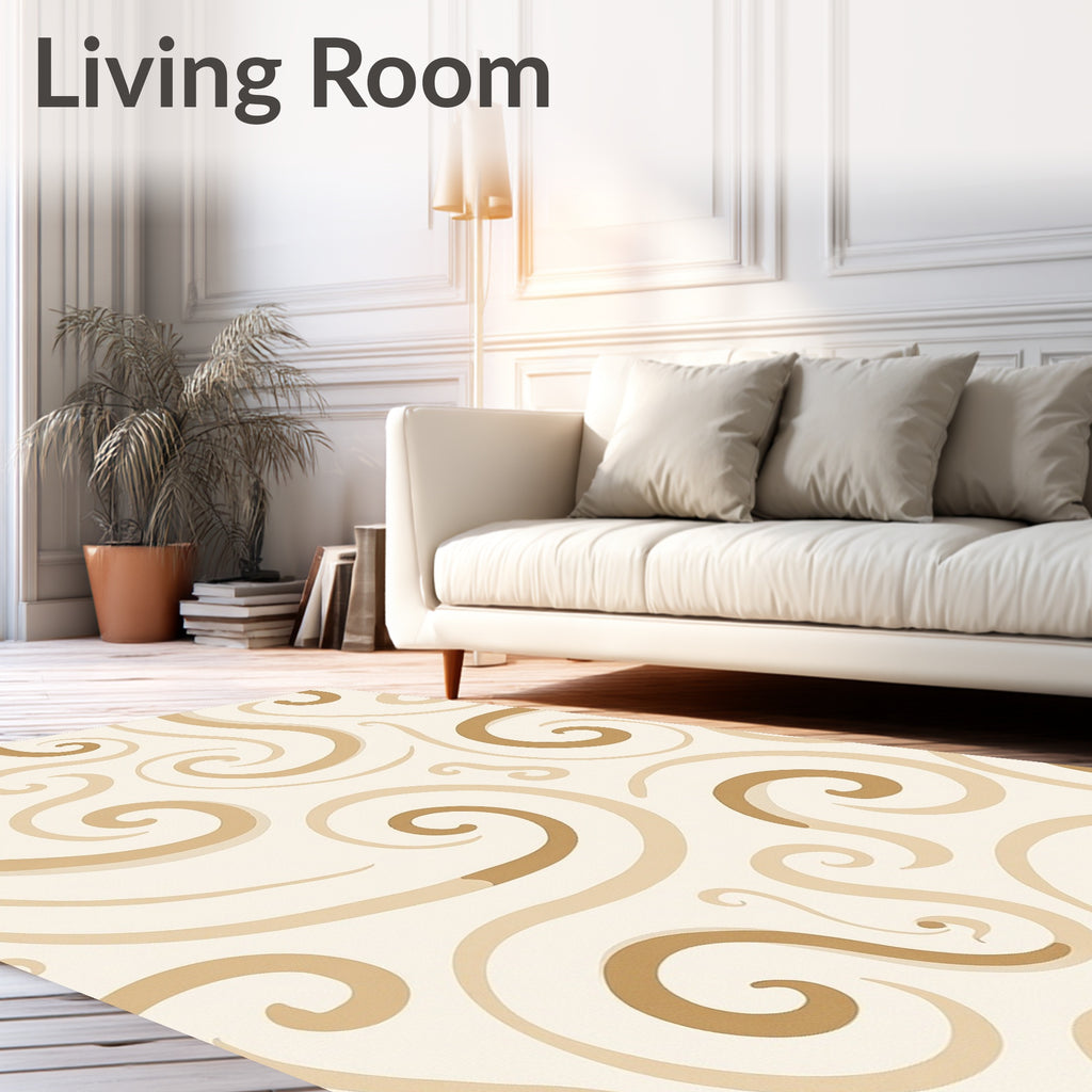 Elegant Swirls Warm Tones Rug