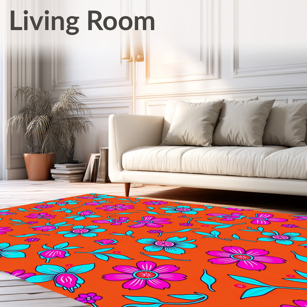 Vibrant Floral Pattern Rug