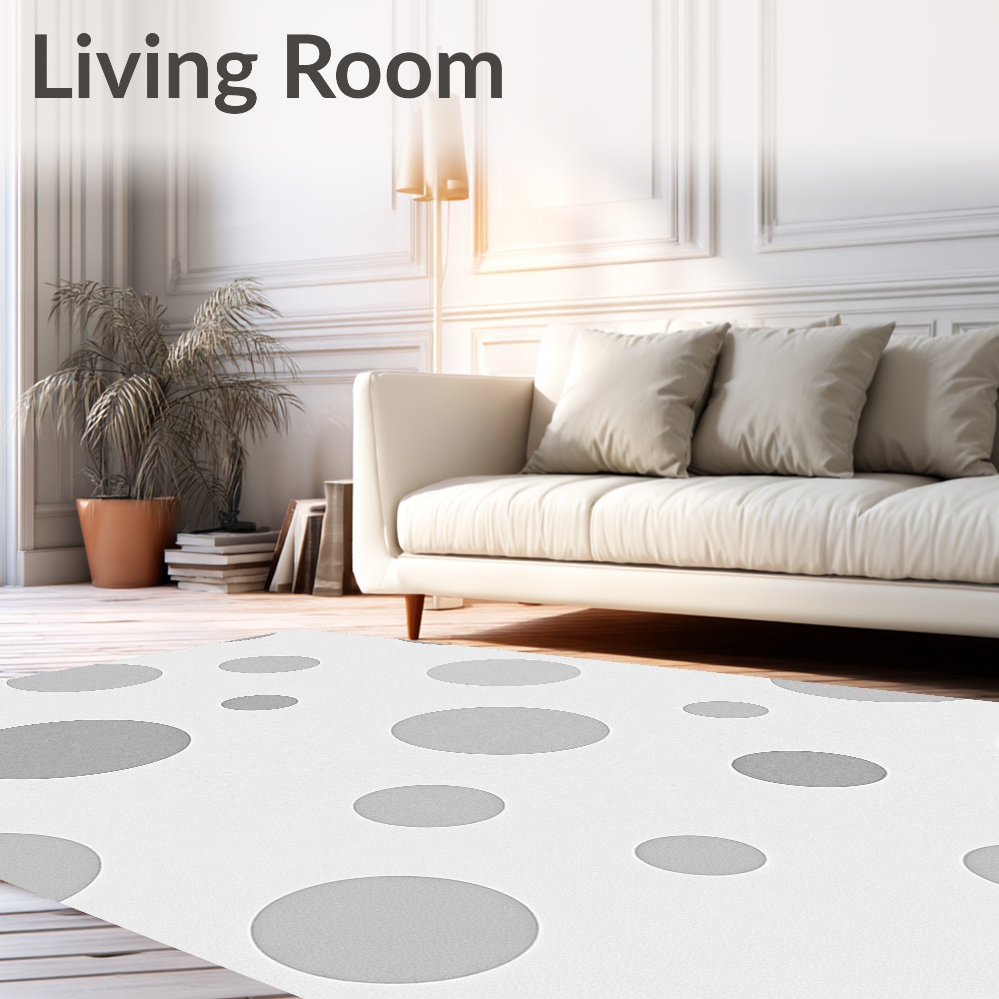 Modern Gray Dot Patterned Rug