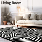 Bold Geometric Maze Pattern Rug