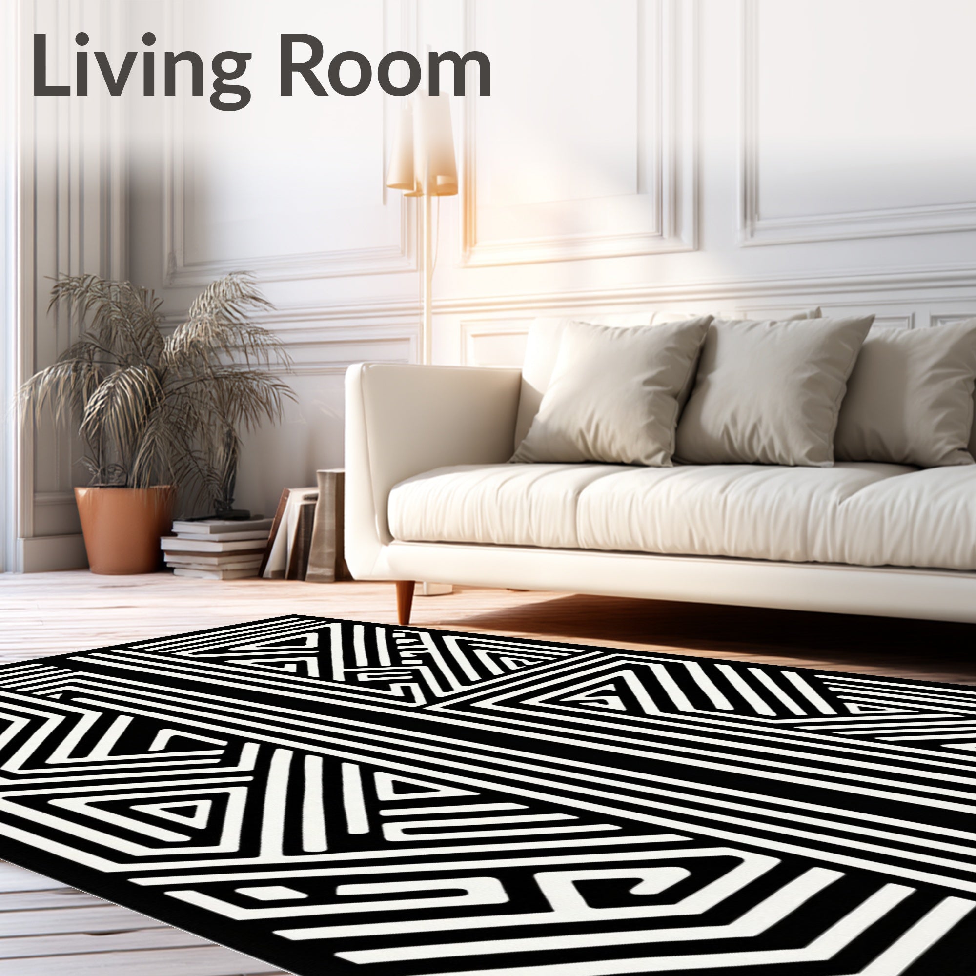 Bold Geometric Maze Pattern Rug