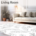 Simple Feather Leaf Scroll Artwork Rug