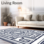 Monochromatic Geometric Garden Landscape Rug