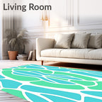 Abstract Stained Glass Mosaic Design Rug