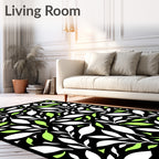 Modern Leaf Silhouette Pattern Rug