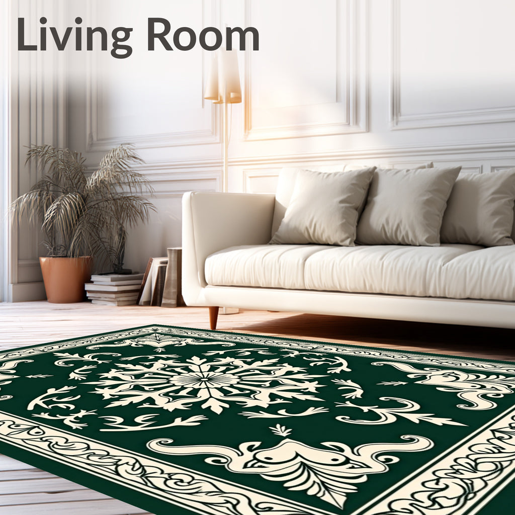 Elegant Floral Scrollwork Decorative Rug