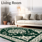 Elegant Floral Scrollwork Decorative Rug