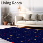 Celestial Night Sky Constellation Design Rug