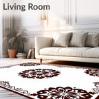 Traditional Floral Motif Mandala Design Rug