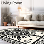 Bold Tribal Sun Mandala Design Rug