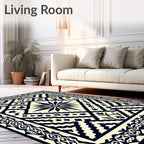Intricate Starburst Geometric Lattice Design Rug