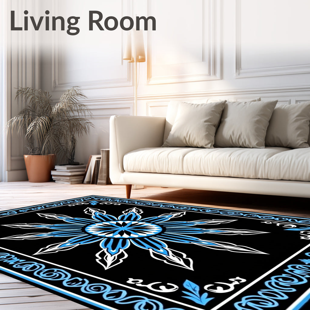 Central Sun Floral Medallion Pattern Rug