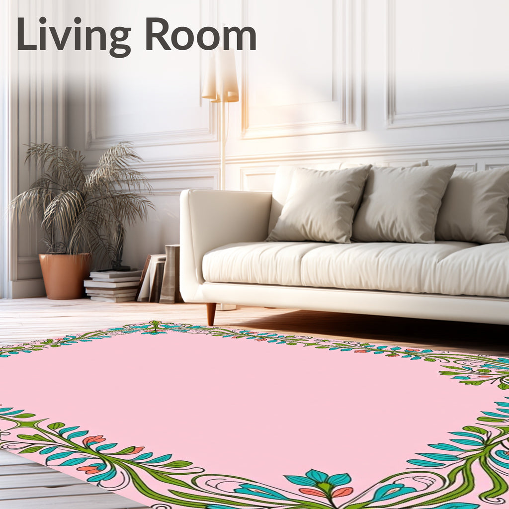 Elegant Floral Swirls Accent Rug