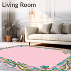 Elegant Floral Swirls Accent Rug
