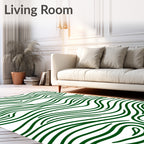 Deep Forest Wavy Line Pattern Rug