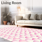 Sweet Pink Honeycomb Geometric Pattern Rug