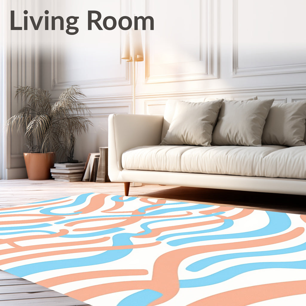 Intertwined Wavy Pastel Lines Rug