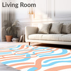 Intertwined Wavy Pastel Lines Rug