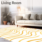 Golden Wave Pattern Rug Design Rug