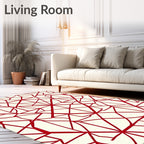 Crimson Geometric Intersecting Lines Rug