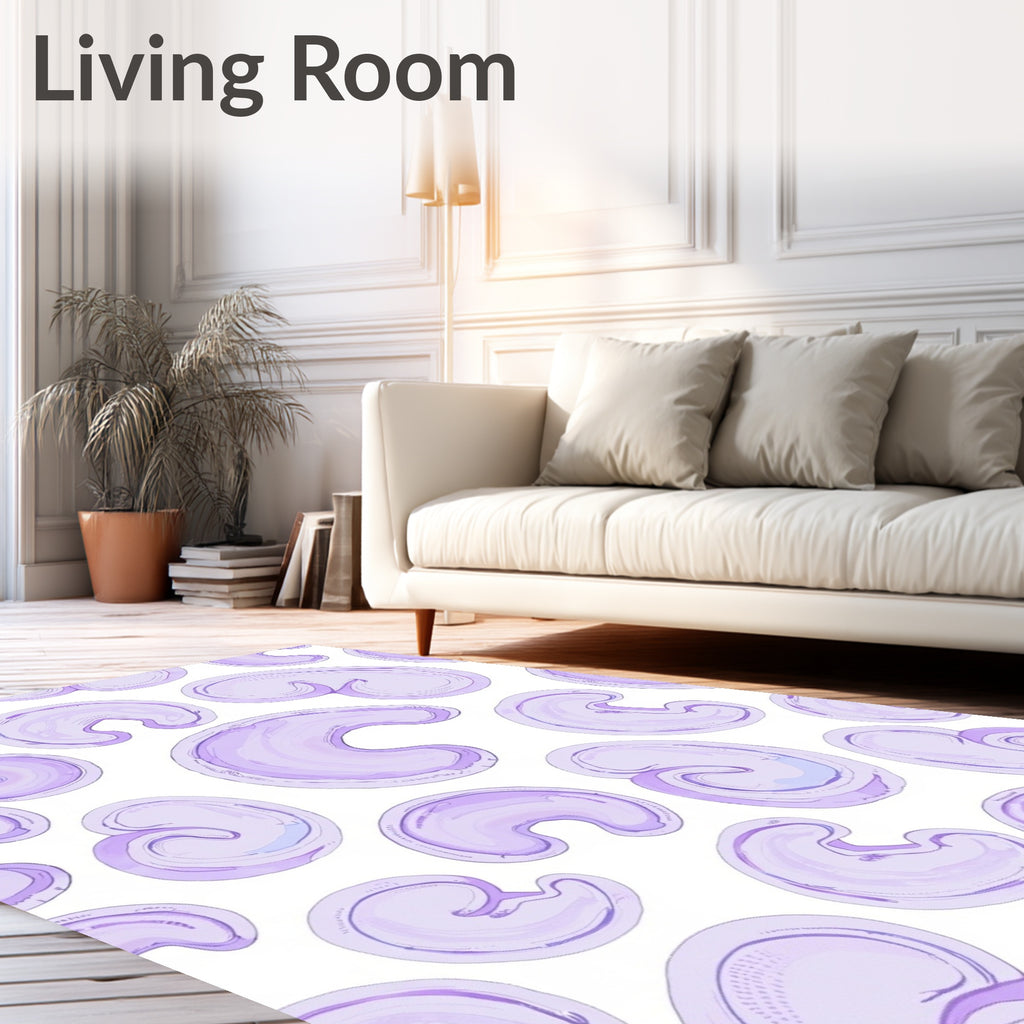 Organic Pastel Purple Abstract Pattern Rug