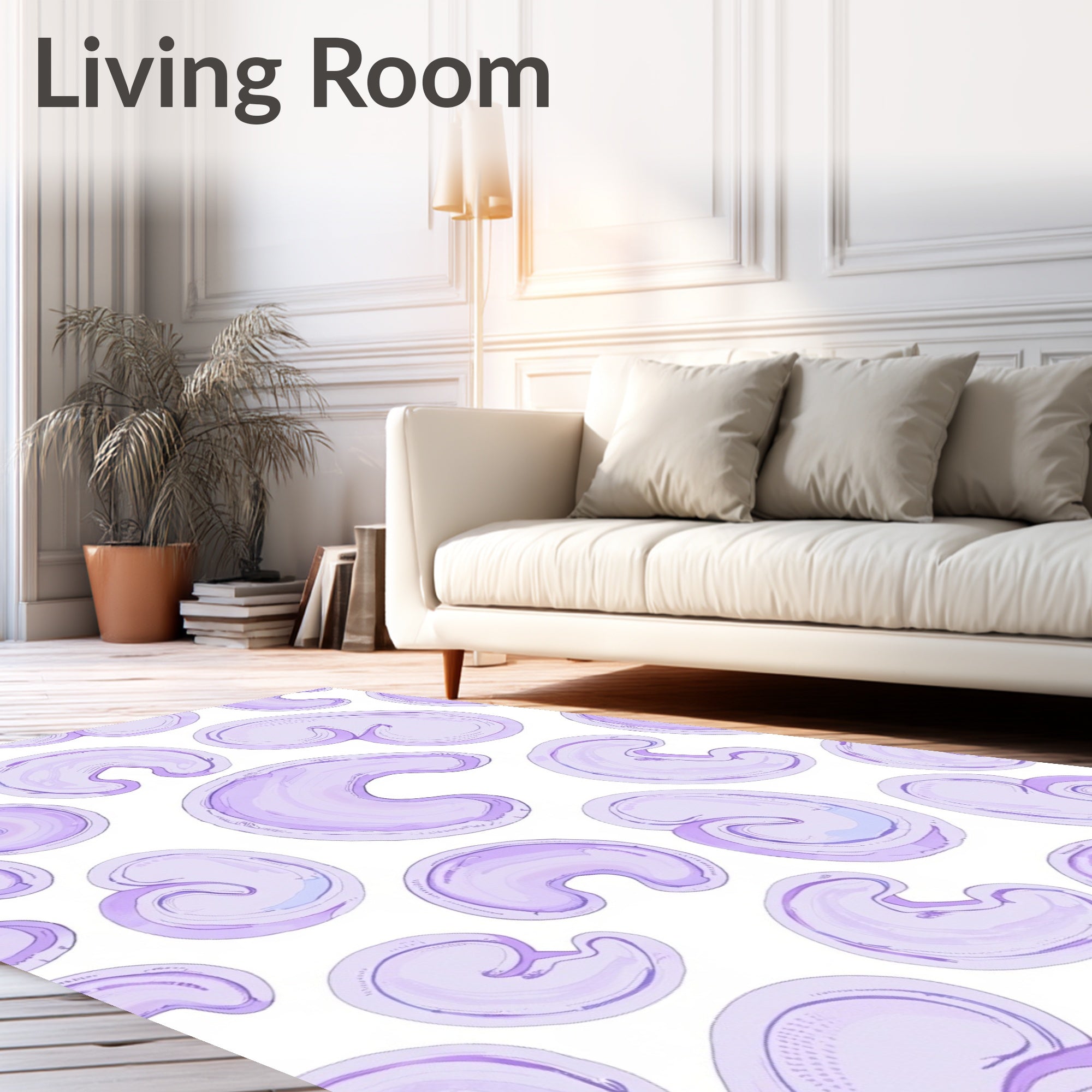 Organic Pastel Purple Abstract Pattern Rug