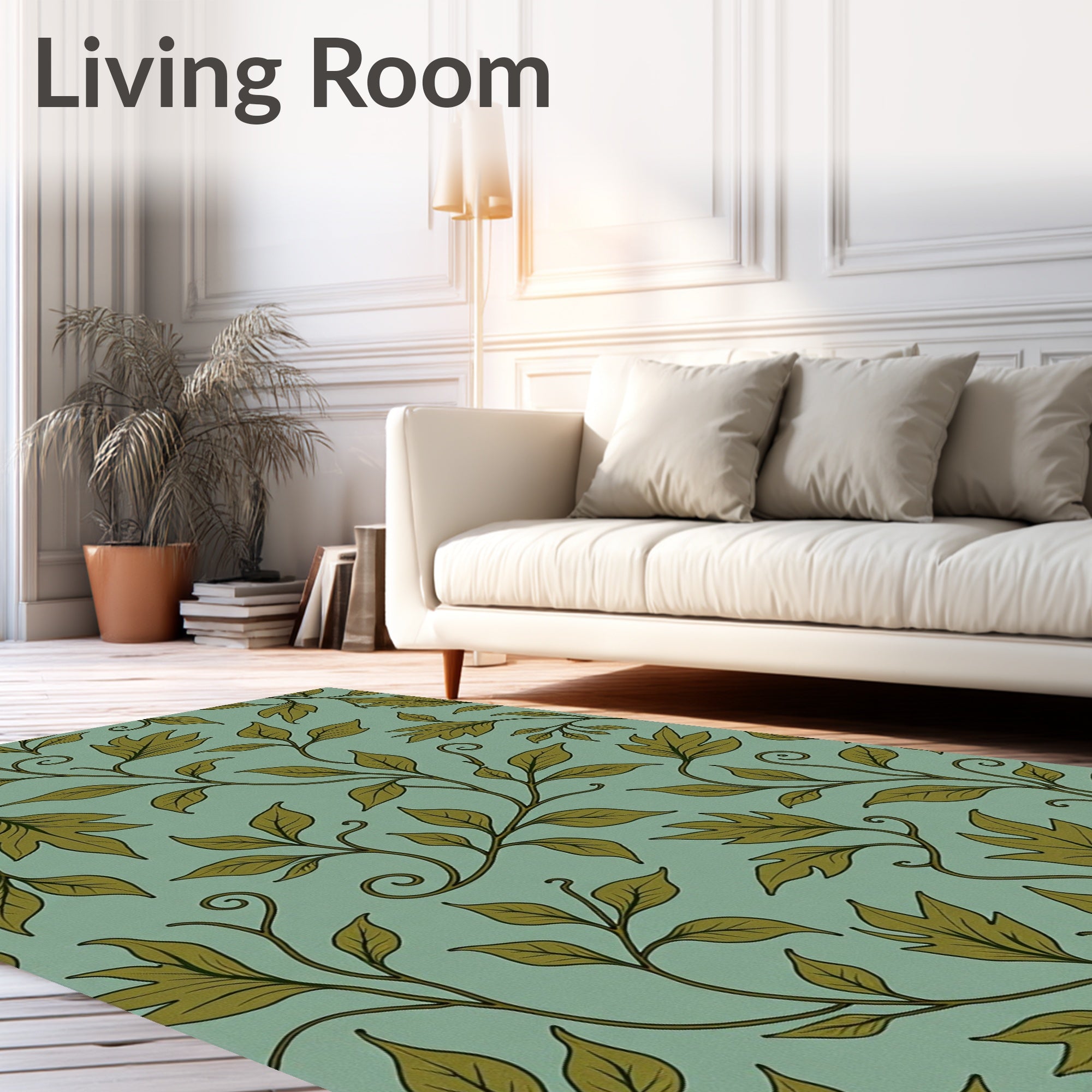 Vintage Leaf Vine Pattern Rug