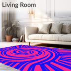 Vibrant Swirl Stripe Graphic Rug