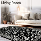Classic Floral Monochromatic Ornament Rug