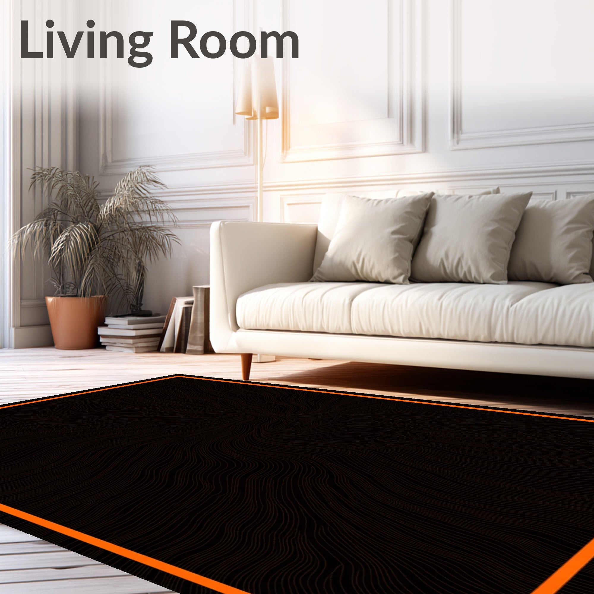 Abstract Swirls Dark Organic Pattern Rug