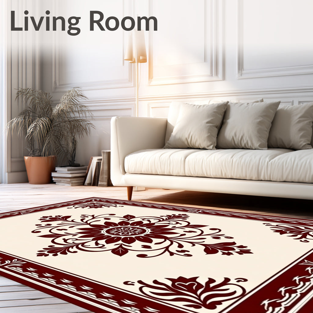 Rich Floral medallion Border Rug