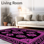 Vibrant Pink Floral Mandala Pattern Rug