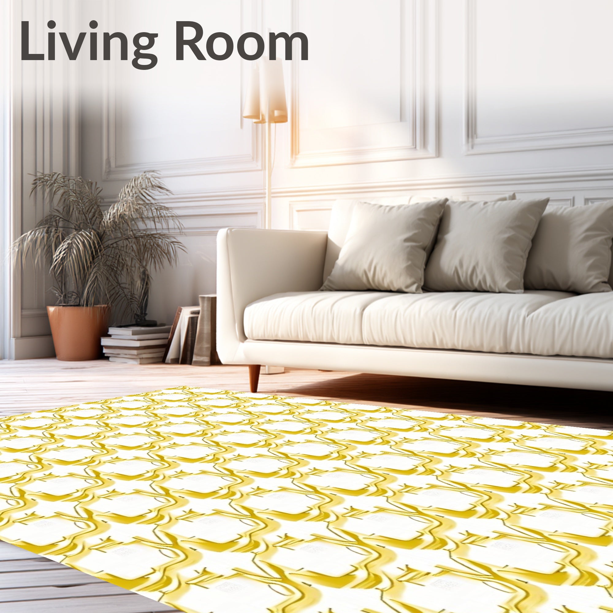 Golden Teacup Pattern Rug