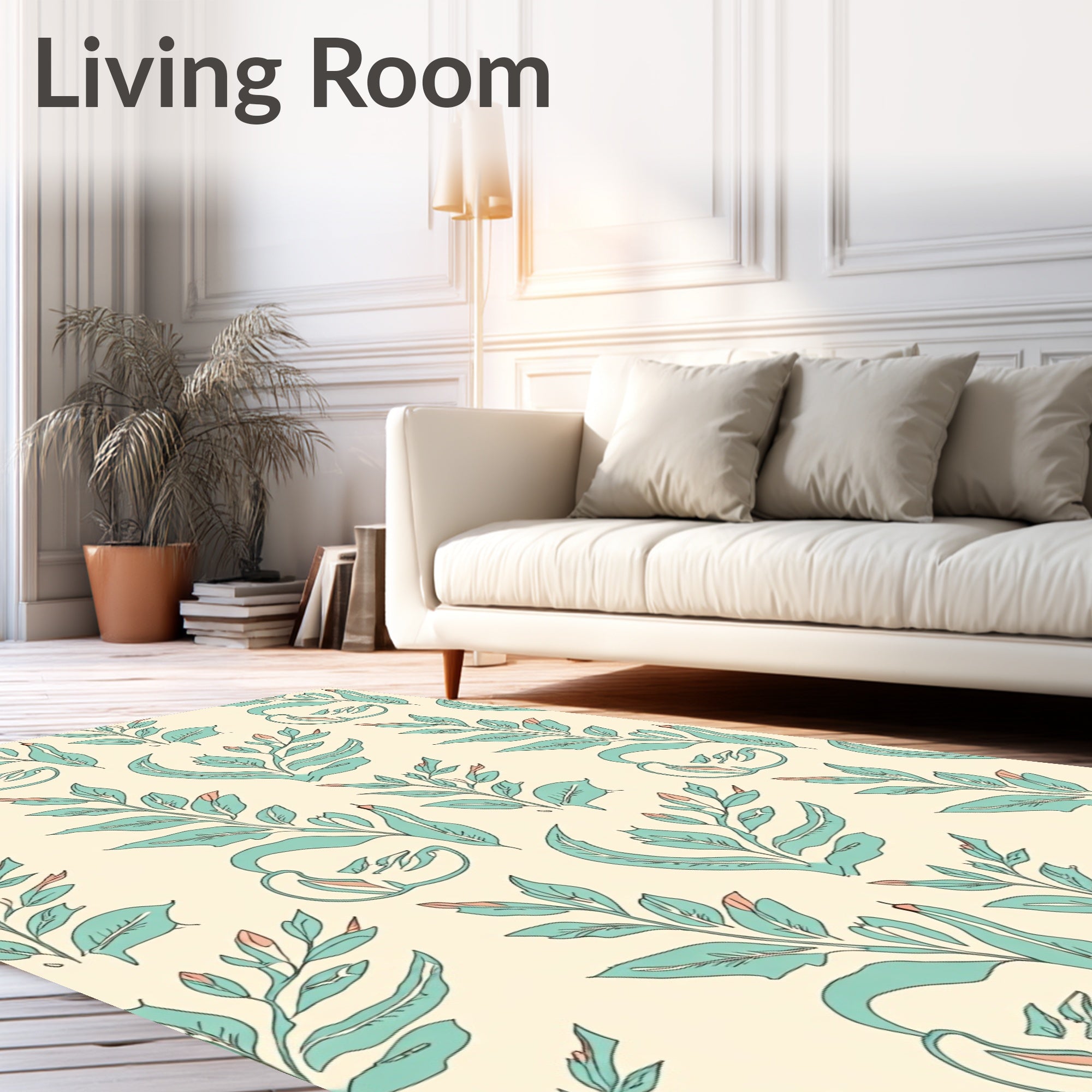 Organic Leaf Abstract Pattern Rug