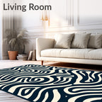 Rivulet Dark Wave Abstract Pattern Rug