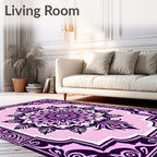 Ornamental Mandala Flower Pattern Rug