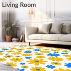 Groovy Flower Power Pattern Rug