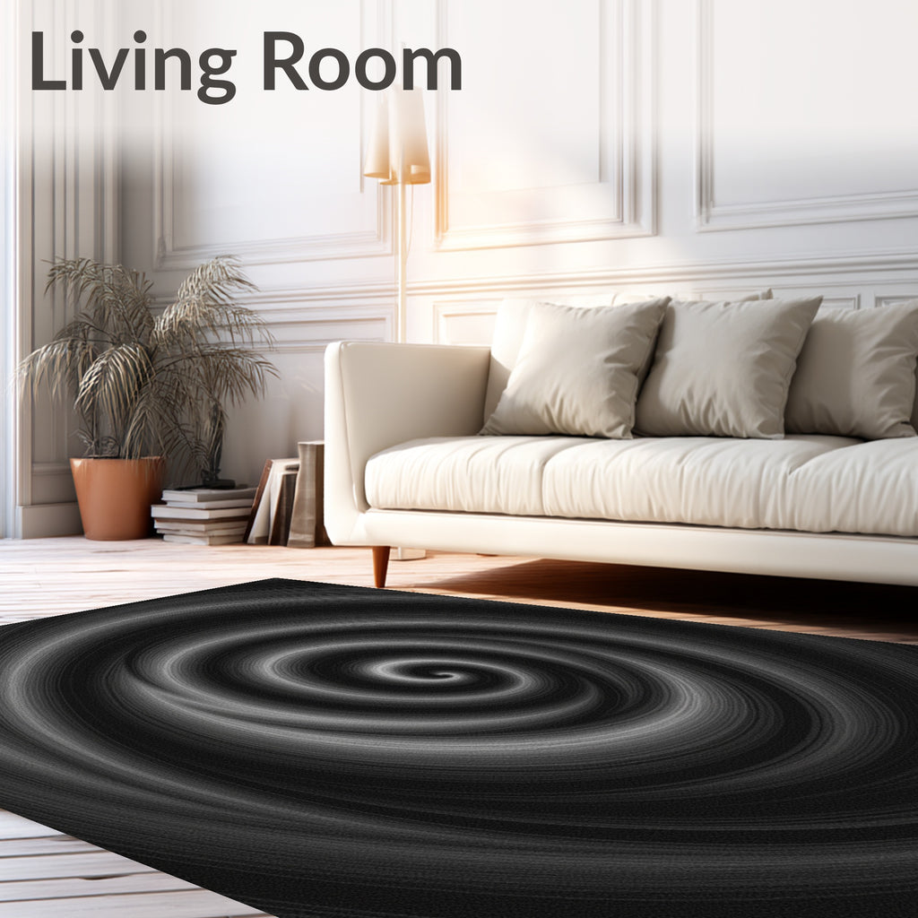 Monochromatic Swirl Pattern Rug