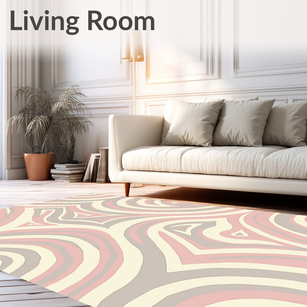 Curvy Abstract Swirl Pattern Rug
